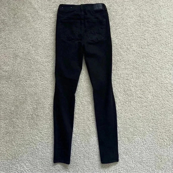 American Eagle Outfitters Button Super Hi Rise Jeggings Black Women’s Size 0 Reg - Picture 8 of 14